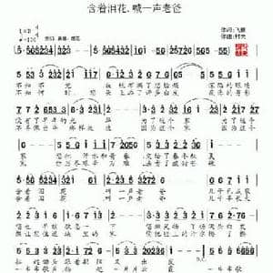 含着泪花,叫一声老爸_民歌简谱_词曲:飞鹰 村夫