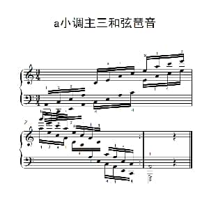 第八级2.a小调主三和弦琶音 钢琴谱