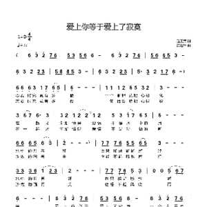 爱上你等于爱上了寂寞_歌曲简谱_词曲:赵玉武 黄进军