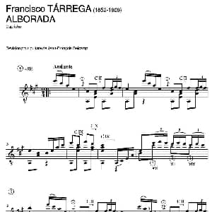 ALBORADA Capricho 吉他谱 弗朗西斯科 泰雷加 Francisco Tarrega 1852 1909