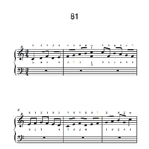 使大指灵活转动的单手练习 81 钢琴谱