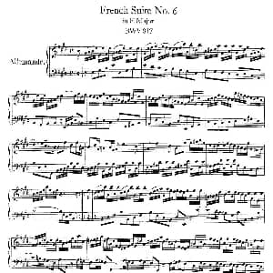 法国组曲之六 E大调 钢琴谱 巴赫