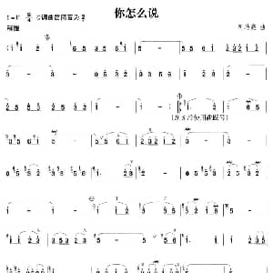 笛子谱 | 你怎么说 司马亮