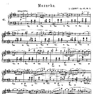 Trois Mazurkas Op 63 钢琴谱 弗雷德里克 弗朗索瓦 肖邦