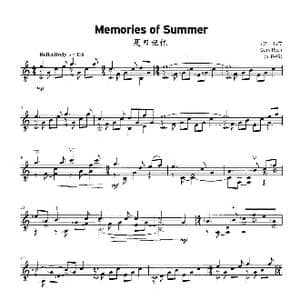 Memories of Summer_歌谱投稿_词曲: Gary Ryan 加里 瑞安