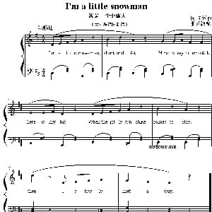 I'm a little snowman 钢琴谱