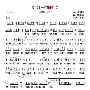 分手情歌_歌曲简谱_词曲:于瑞洋 蔡小雄