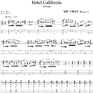 加州旅馆 吉他谱 柠檬音乐 Bennett