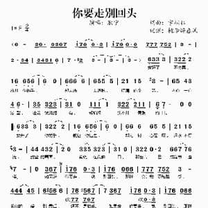 你要走别回头_歌谱投稿_词曲:宇桐非 宇桐非
