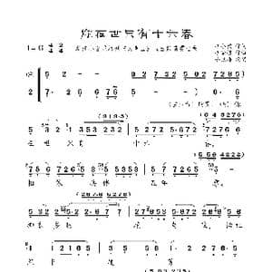 你在世只有十六春_歌曲简谱_词曲:胡小孩 胡梦桥