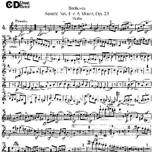 小提琴谱 | Violin Sonata No.4 in A Minor Op.23