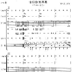 恰似你的温柔 吉特巴舞曲 电声乐队总谱 梁弘志 梁弘志