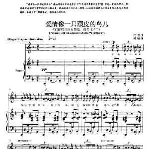 爱情像一只顽皮的鸟儿_外国歌谱_词曲: 法 比才
