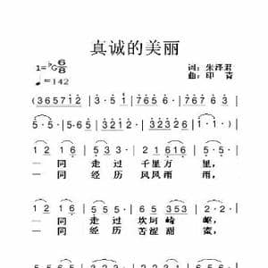 真诚的美丽_歌曲简谱_词曲:朱泽君 印青
