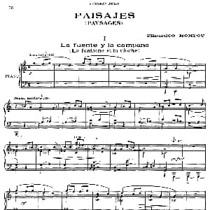 Paisajes 钢琴谱 费德里克 蒙波