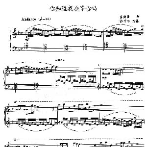 你知道我在等你吗 钢琴谱