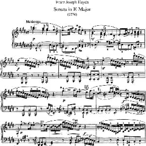 海顿 钢琴奏鸣曲 Hob XVI 31 in E major 钢琴谱 海顿