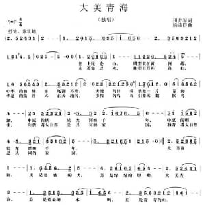 大美青海_通俗唱法乐谱_词曲:田井军 杨录臣