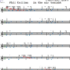 Phil Collins In the air tonight 爵士鼓谱