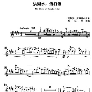 小提琴谱 | 洪湖水 浪打浪 张敬安 欧阳谦叔作曲 杨宝智改编