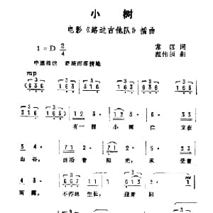 小树_通俗唱法乐谱_词曲:常彦 范伟强