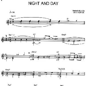 NIGHT AND DAY 吉他谱 中国曲谱网