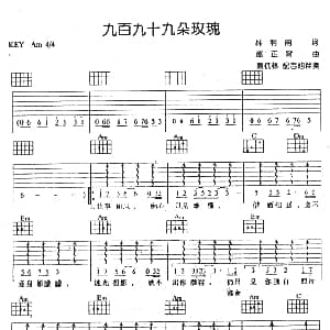 九百九十九朵玫瑰 吉他谱 邰正宵 林利南 邰正宵
