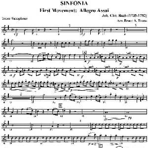 萨克斯谱 | SINFONIA First Movement Allegro Assai 四重奏 次中音萨克斯分谱