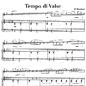 萨克斯谱 | Tempo di Valse 中音萨克所 钢琴伴奏 M Marchesi