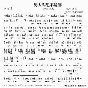 男人喝吧不是醉_歌谱投稿_词曲:海生 海生