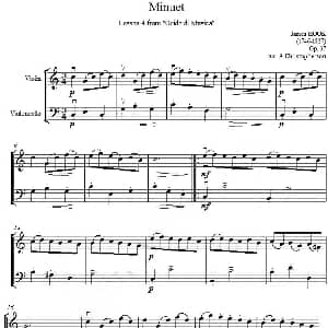 Minuet 小步舞曲 小提琴 大提琴二重奏 霍克