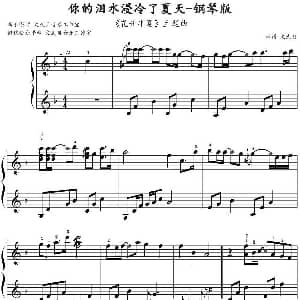你的泪水浸冷了夏天 钢琴谱 文武贝译谱