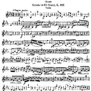 小提琴谱 | Sonata in Eb Major K.481