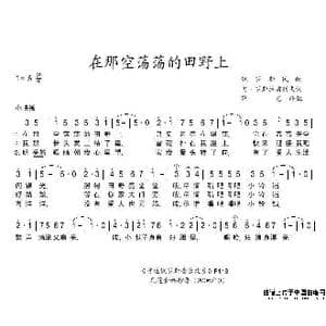 在那空荡荡的田野上_歌谱投稿