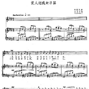 爱人送我向日葵_美声唱法乐谱_词曲:邹荻帆 丁善德
