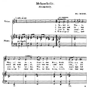 忧郁 Melancholie_外国歌谱_词曲: 弗雷德里克 肖邦 Frederic Chopin