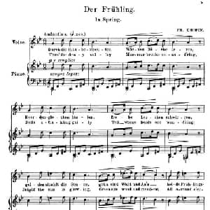 春天 Der Fruhling_外国歌谱_词曲: 弗雷德里克 肖邦 Frederic Chopin