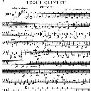 TROUT QUINTET 鳟鱼五重奏 第二大提琴分谱 舒伯特