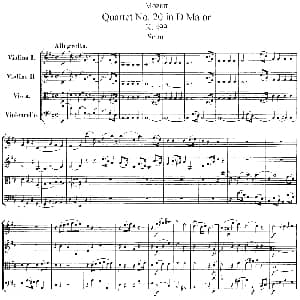小提琴谱 | Mozart Quartet No.20 in D Major,K.499 总谱