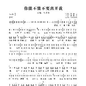 你能不能不要离开我_歌曲简谱_词曲:廖伟志 廖伟志
