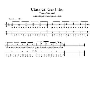 tommy emmanuel classical gas intro 吉他谱 tommy emmanuel