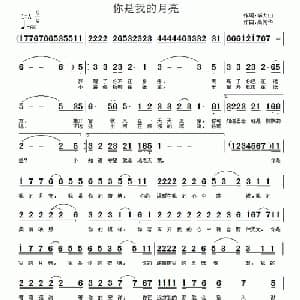 你是我的月亮_通俗唱法乐谱_词曲:李大山 高闻华
