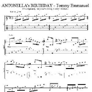 tommy emmanuel antonellas birthday 吉他谱 tommy emmanuel