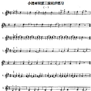 小提琴谱 | 小提琴双弦三度初步练习 一 赵惟俭