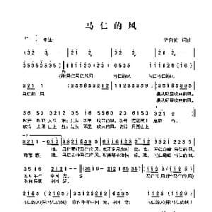 马仁的风_歌谱投稿_词曲:储向前 储向前