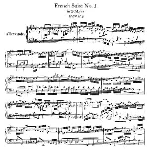 法国组曲之五 G大调 钢琴谱 巴赫