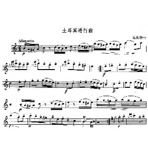 长笛曲谱 | 土耳其进行曲 莫扎特作曲版 莫扎特