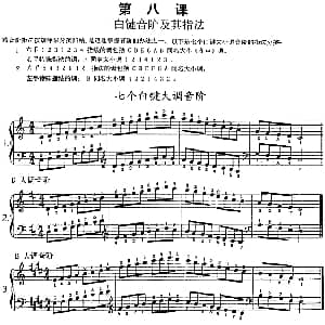 钢琴综合教程 第八课 白键音阶及其指法 钢琴谱
