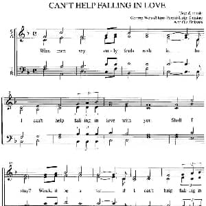 Can't help falling in love 钢琴谱