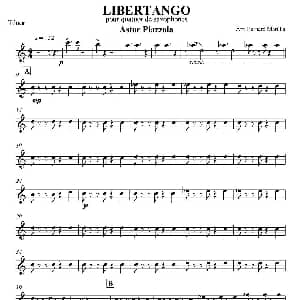 萨克斯谱 | LIBERTANGO 探戈灵魂 四重奏之次中音萨克斯分谱 皮耶左拉